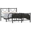 vidaXL Estrutura de cama com cabeceira e p&eacute;s 120x200 cm metal preto