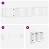 vidaXL Port&atilde;o p/ c&atilde;es com porta dobr&aacute;vel 6 pain&eacute;is 480 cm &aacute;lamo branco