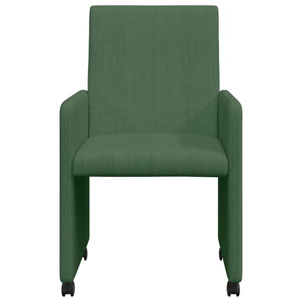 vidaXL Cadeiras de Jantar com Rodas 2 pcs Cinza verde 57 x 66 x 94 cm