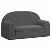 vidaXL Sof&aacute;-cama infantil de 2 lugares pel&uacute;cia macia antracite