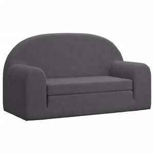 vidaXL Sof&aacute;-cama infantil de 2 lugares pel&uacute;cia macia antracite
