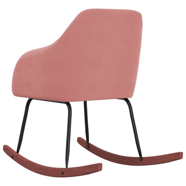 vidaXL Cadeira de baloi&ccedil;o veludo rosa
