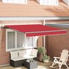 vidaXL Toldo Retr&aacute;til Vermelho 350 x 250 cm Tecido e Alum&iacute;nio
