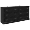 vidaXL Aparadores com gaveta 2 pcs Carvalho Preto 70 x 35,5 x 67,5 cm