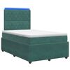 vidaXL Cama Box com LED e Colch&atilde;o Verde-Escuro 120 x 200 cm Veludo