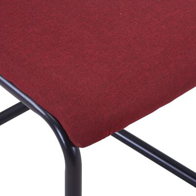 vidaXL Cadeiras de jantar cantilever 4 pcs tecido vermelho tinto