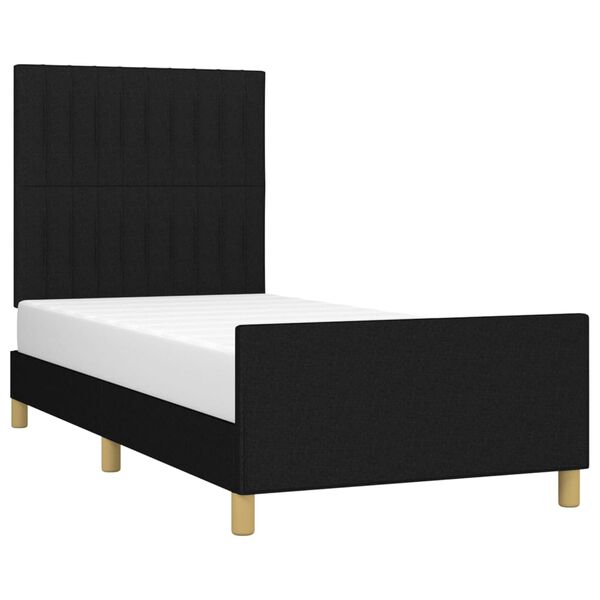 vidaXL Estrutura de cama sem colch&atilde;o 90x190 cm tecido preto