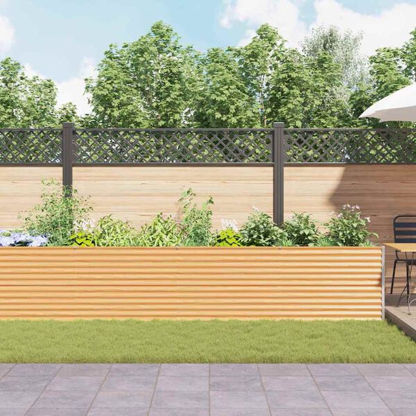vidaXL Canteiro de jardim elevado 485 x 100 x 68 cm A&ccedil;o Galvanizado