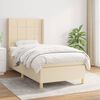 vidaXL Cama com molas/colch&atilde;o 90x190 cm tecido cor creme
