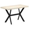 vidaXL Mesa de jantar 120x60x75 cm madeira de mangueira maci&ccedil;a branco