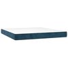 vidaXL Cama box spring c/ colch&atilde;o/LED 160x200 cm veludo azul-escuro