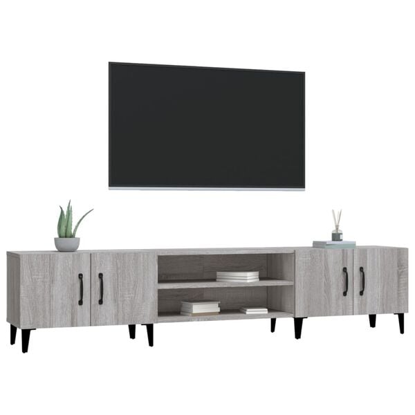 vidaXL Móvel de TV 180x31,5x40 cm derivados de madeira cinza sonoma