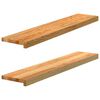 vidaXL Soleiras da janela 2 pcs 100x20x2 cm carvalho castanho-claro