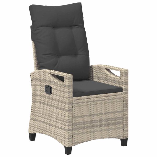 vidaXL Cadeira de Jardim Reclin&aacute;vel Cinza Claro e Cinza Escuro vime PE