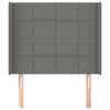 vidaXL Cabeceira cama c/ abas tecido 93x16x118/128 cm cinzento-escuro
