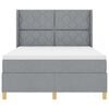 vidaXL Cama Box com colch&atilde;o Cinzento-claro 160 x 200 cm tecido