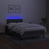 vidaXL Cama box spring c/ colch&atilde;o e LED 120x190 cm tecido cinza-escuro