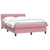 vidaXL Cama com molas/colch&atilde;o 140x210 cm veludo Rosa