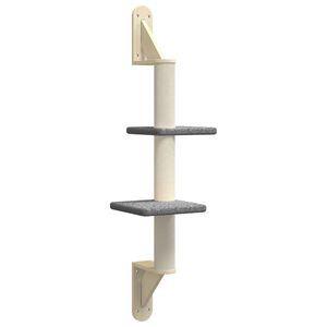 vidaXL &Aacute;rvore parede p/ gatos c/ poste arranhador 108 cm cinza-escuro