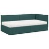 vidaXL Estrutura de Cama de Canto com Colch&atilde;o 2 pcs Verde Veludo