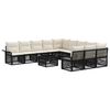 vidaXL Conjunto de Sof&aacute; de Jardim 12 unid. Preto vime PE