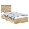 vidaXL Cama com Armazenamento com gaveta Carvalho Sonoma 75 x 190 cm
