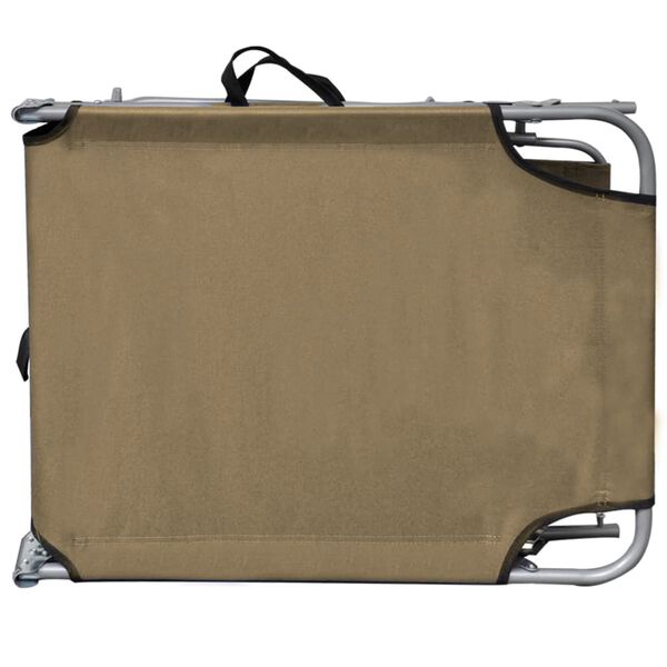 vidaXL Espreguiçadeira dobrável com toldo alumínio cinza-acastanhado