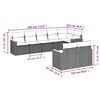 vidaXL 8 pcs conjunto sof&aacute;s de jardim com almofad&otilde;es vime PE preto