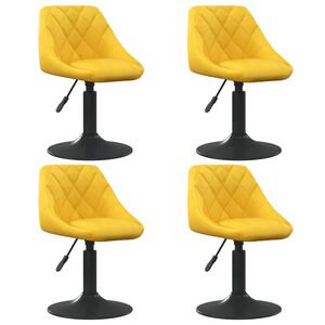 vidaXL Cadeiras de jantar girat&oacute;rias 4 pcs veludo amarelo mostarda
