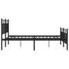 vidaXL Estrutura de cama com cabeceira e p&eacute;s 140x190 cm metal preto