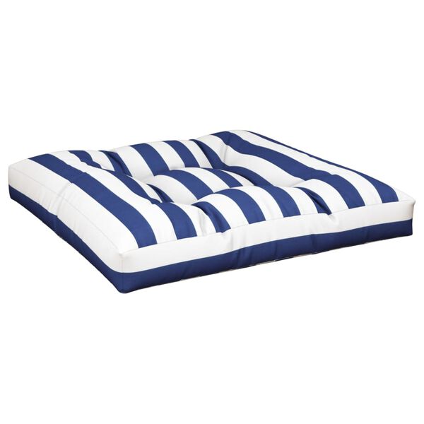 vidaXL Almofad&atilde;o para sof&aacute; de paletes 70x70x12 cm tecido azul/branco
