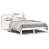 vidaXL Estrutura cama c/ cabeceira 135x190 cm pinho maci&ccedil;o branco