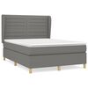 vidaXL Cama com molas/colch&atilde;o 140x200 cm tecido cinzento-escuro