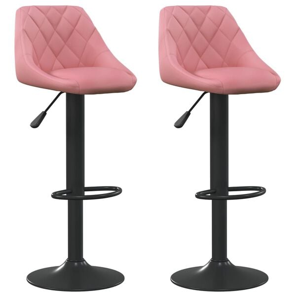 vidaXL Bancos de bar 2 pcs veludo rosa