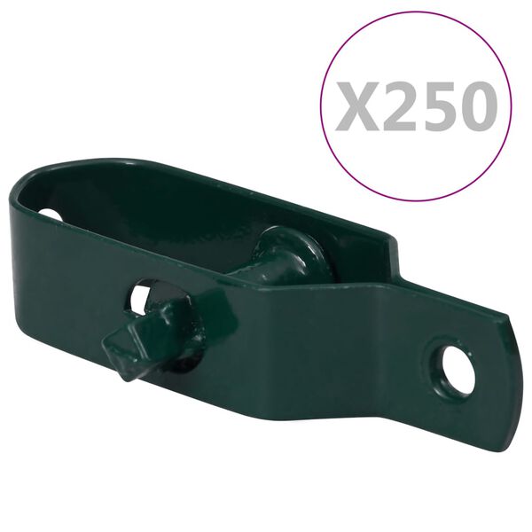 vidaXL Tensores de arame para cerca 250 pcs 90 mm a&ccedil;o verde