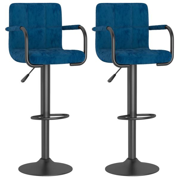 vidaXL Bancos de bar 2 pcs veludo azul