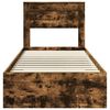 vidaXL Estrutura da Cama com cabeceira Carvalho Defumado 90 x 200 cm