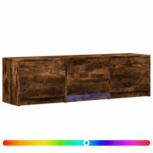 vidaXL Rack de TV com LED 140 x 34 x 40 cm Carvalho Fumado