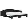vidaXL Sof&aacute;-cama com gavet&atilde;o e colch&otilde;es 100x200 cm tecido preto