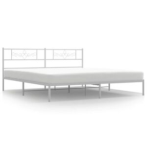 vidaXL Estrutura de cama com cabeceira 183x213 cm metal branco