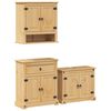 vidaXL 3 pcs conj. de m&oacute;veis p/ casa de banho Corona pinho maci&ccedil;o