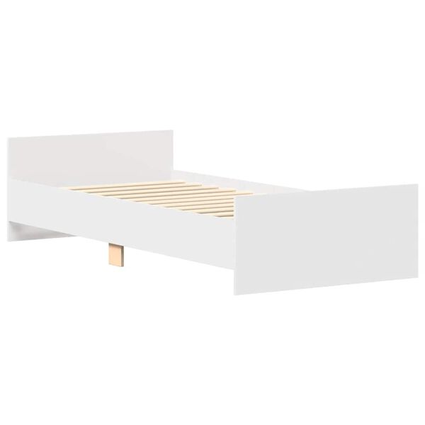 vidaXL Estrutura de cama 90x190 cm derivados de madeira branco