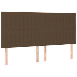 vidaXL Cabeceira Castanho Escuro 180x5x118/128 cm Tecido