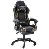 vidaXL Cadeira estilo corrida c/ apoio p&eacute;s couro art. preto/camuflado