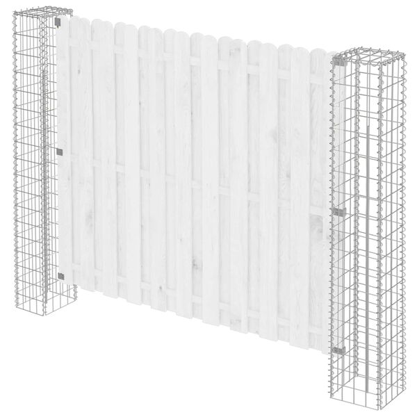 vidaXL Poste de Cerca 2 pcs Prateado 20 x 20 x 190 cm Metal