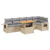 vidaXL 7 pcs conjunto de sof&aacute;s p/ jardim com almofad&otilde;es vime PE bege