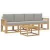 vidaXL Conjunto de Sof&aacute;s para Exterior 5 unid. Branco e Cinzento-Claro
