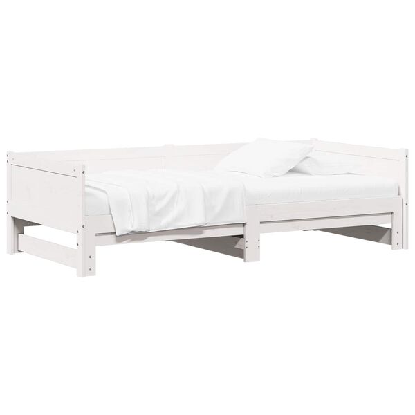 vidaXL Cama Dia Rebat&iacute;vel Branco 180 x 200 cm