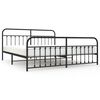 vidaXL Estrutura de cama com cabeceira e p&eacute;s 200x200 cm metal preto