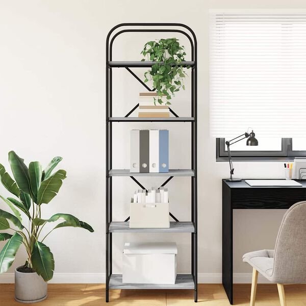 vidaXL Estante Cinza Sonoma 60 x 30 x 183 cm Madeira processada